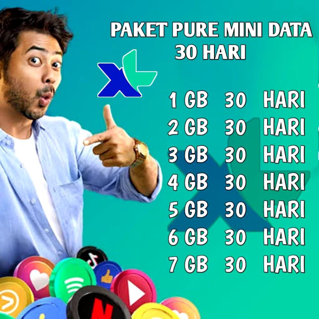 PROMO KUOTA XL MINI DATA FULL 24 JAM 30 HARI ALL NASIONAL