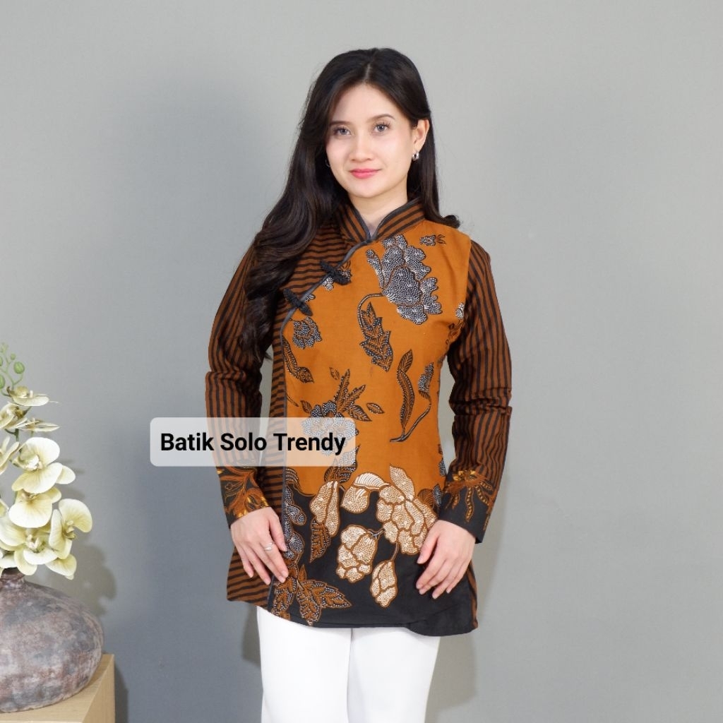 Batik Solo Trendy - Blouse Poppy //Blouse Batik //Atasan wanita //Baju Kantoran