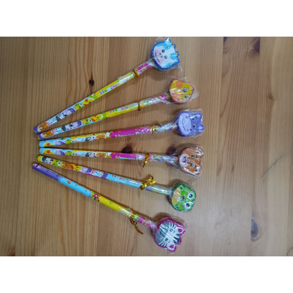 

(1PCS)PENSIL 2B + PENGHAPUS KARAKTER/PENSIL BIG KARAKTER ANIMAL