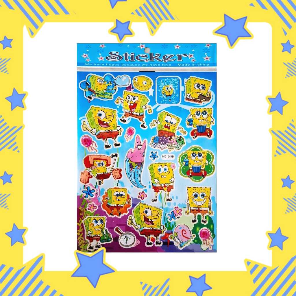 

[KH] Stiker Laser Gambar Tempel Laser Sticker Anak Karakter Kartun SpongeBob SquarePants