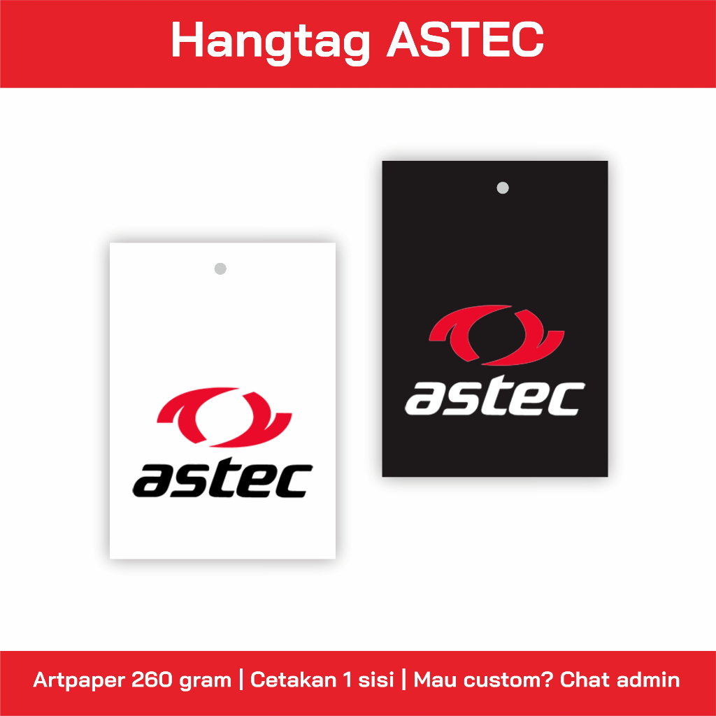 

Hangtag Astec // Astec hangtag // Hangtag sport // Label sport