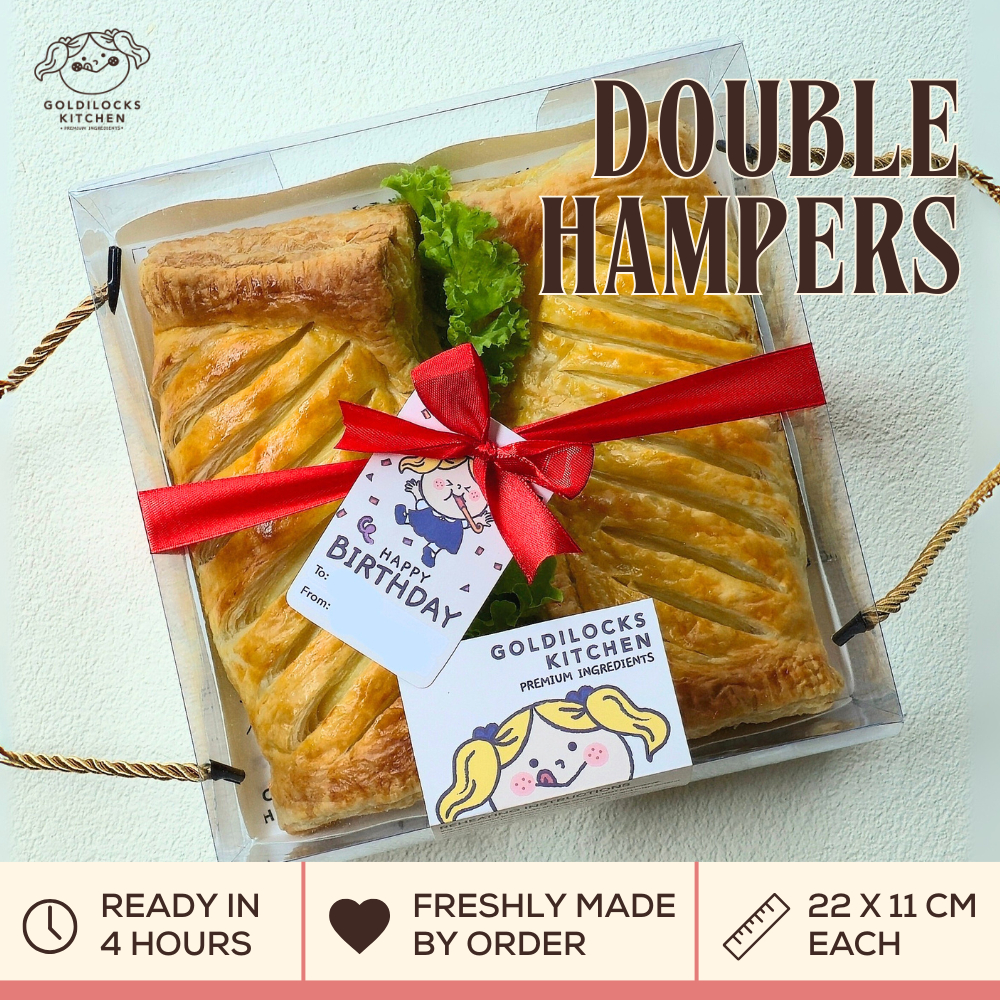 

Double Hampers | Picnic Roll Salmon en Croute Wellington Birthday Pastry Hampers Cake Kue Ultah