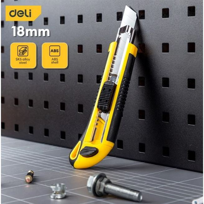 

Pisau Cutter Serbaguna Deli Utility Knife 18mm SK5 EDL009