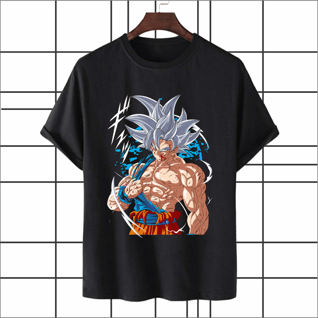 NBSC - Baju Kaos Goku Rambut Putih / Kaos Distro 100% Katun Combed RJ 018