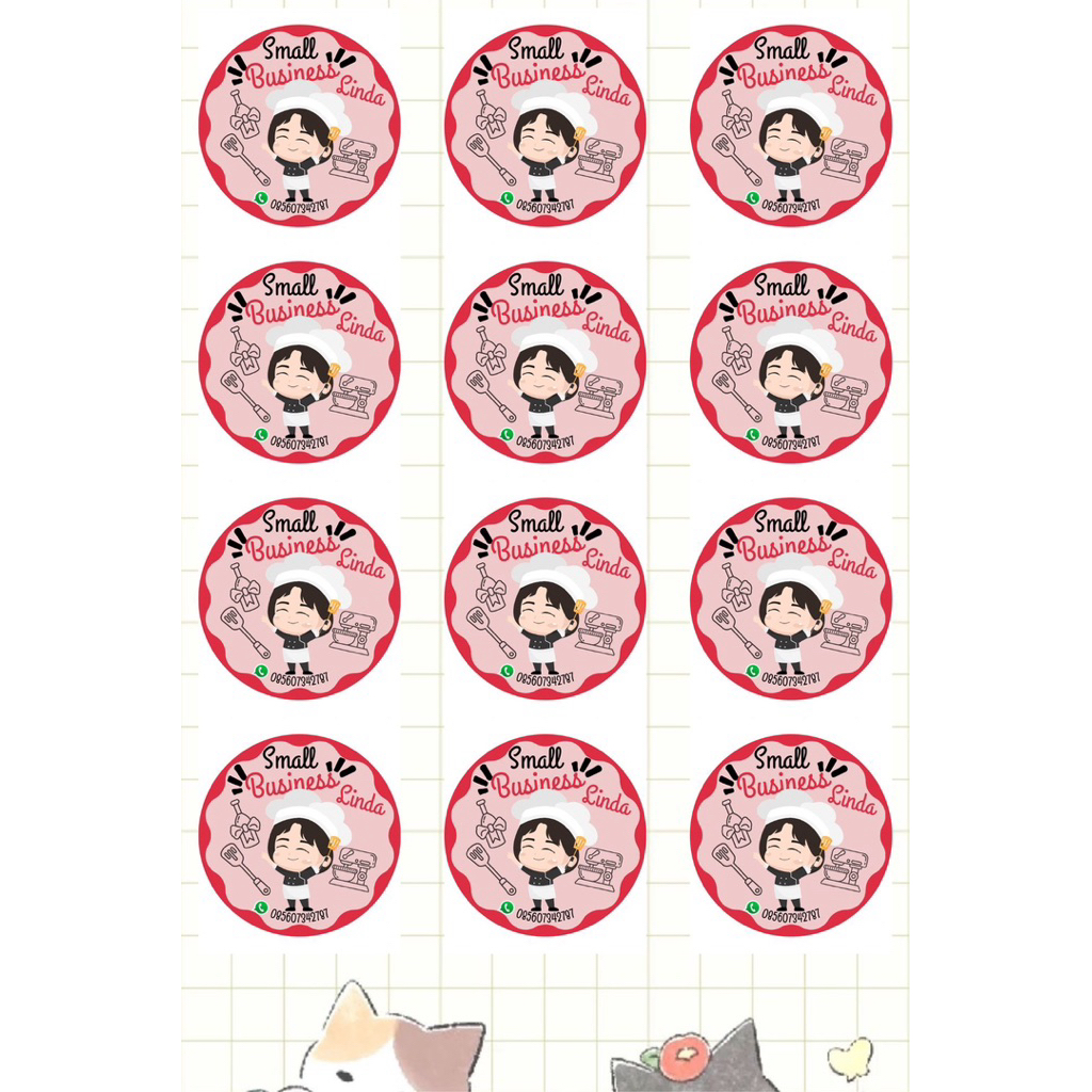 

Sticker makanan label makanan sticker bulat makanan minumam dll