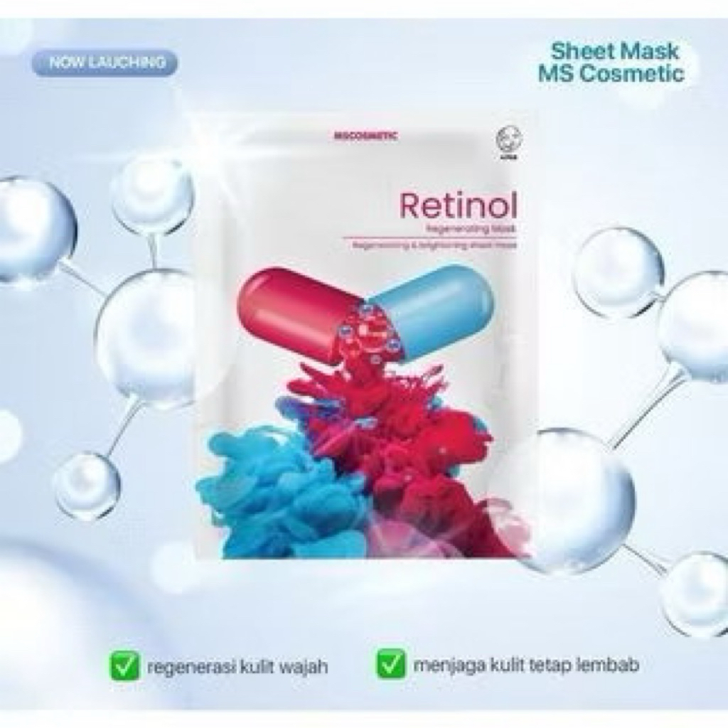 Mask retinol sheet mask per lembar msglow exp maret 2025