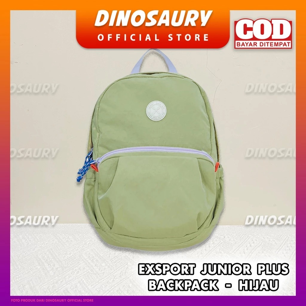 Tas Ransel Exsport Junior Plus Backpack - Hijau Muda - ORIGINAL Bag Export Eksport Wanita Pria Anak 