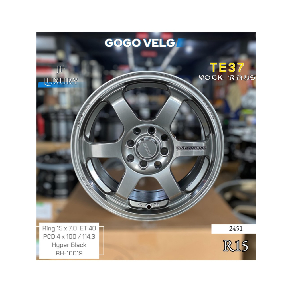 Velg Mobil R15 TE37 Saga Plus PCD 8X100/114,3 Lebar 7 ET 40 Ring 15 Brio Agya Avanza Jazz Yaris HB