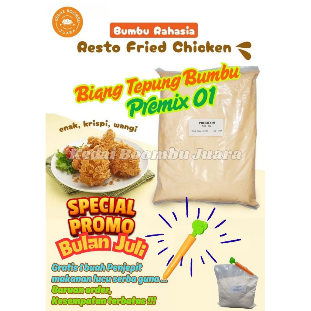 

Biang Tepung Bumbu Fried Chicken Premium 1 Kg / Premix01