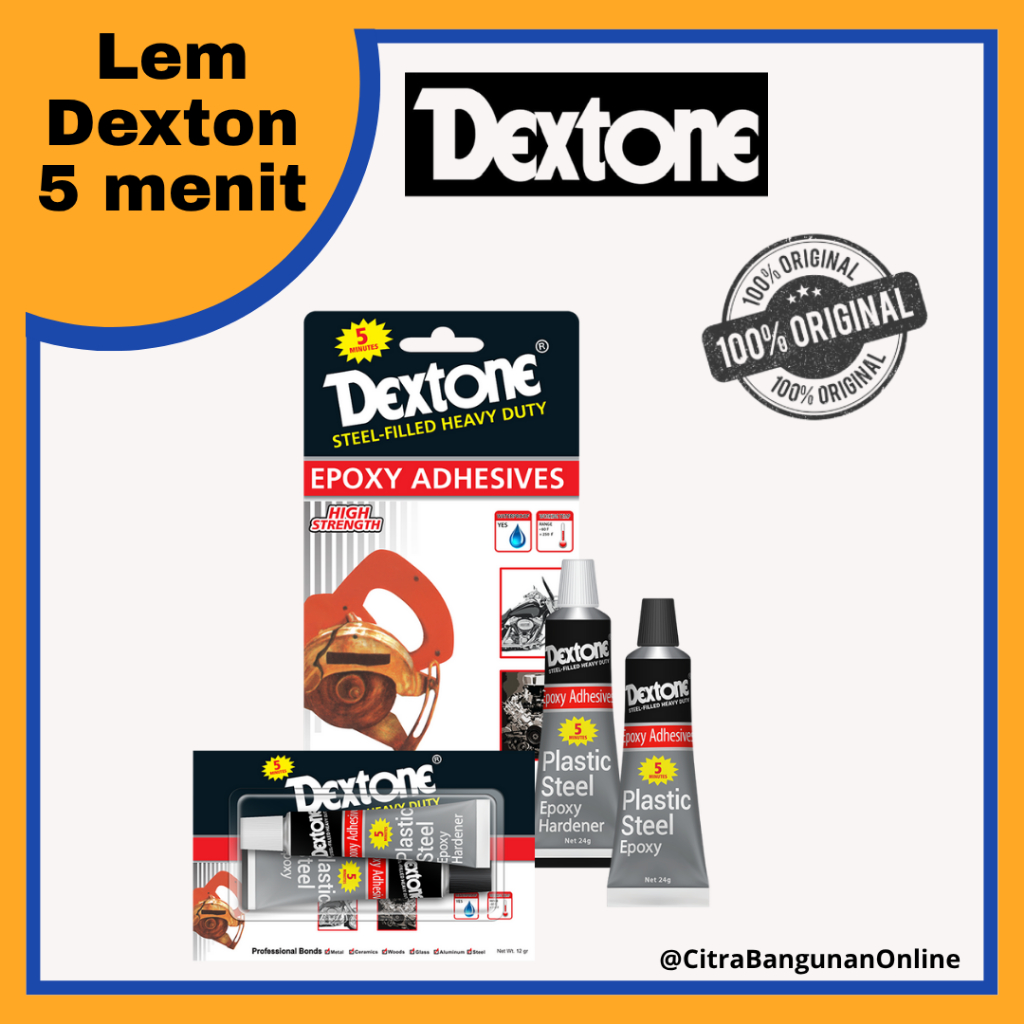 Lem DEXTONE 5 Menit-lem Epoxy Besi 48Gr
