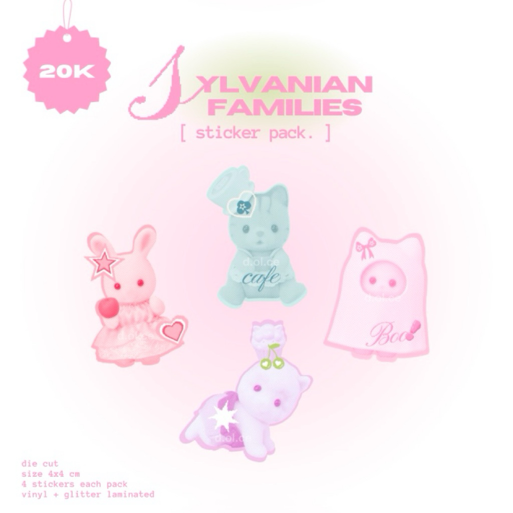 

d.ol.ce: sylvanian families sticker pack — glitter sticker