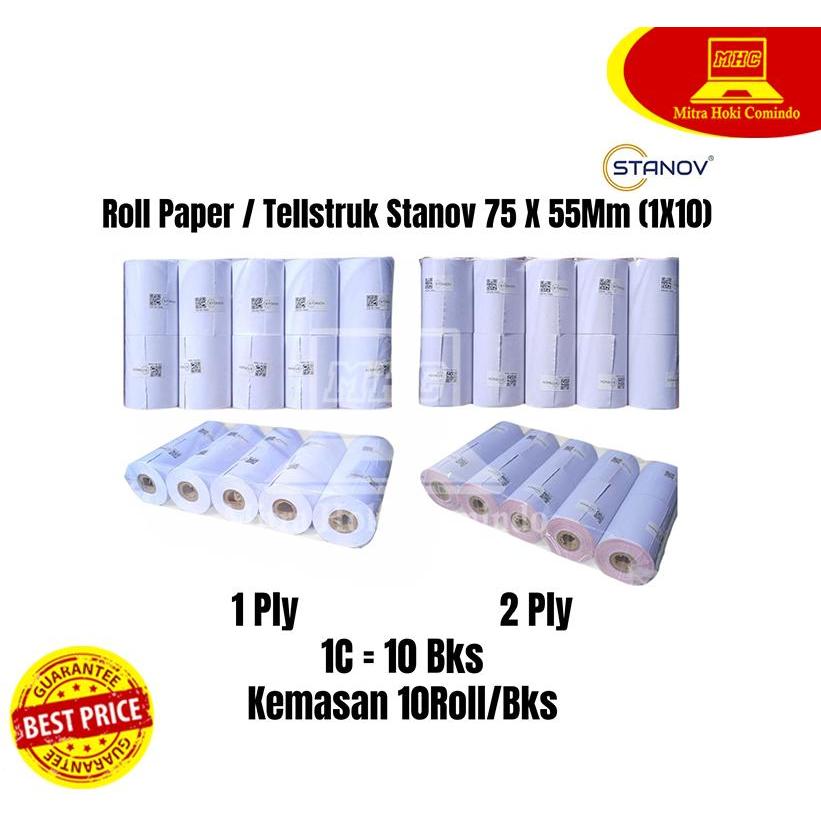 

Kertas Struk kasir telstruk hvs Stanov 75x55 / 75 x 55 1ply / 2ply (10 pack) - 1ply