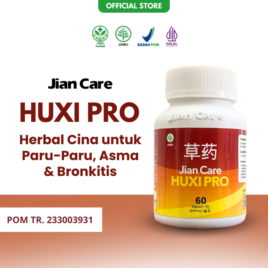 Jian Care HuxiPro - Obat Herbal Cina Bantu Redakan Gejala Paru-Paru, Asma & Bronkitis BPOM