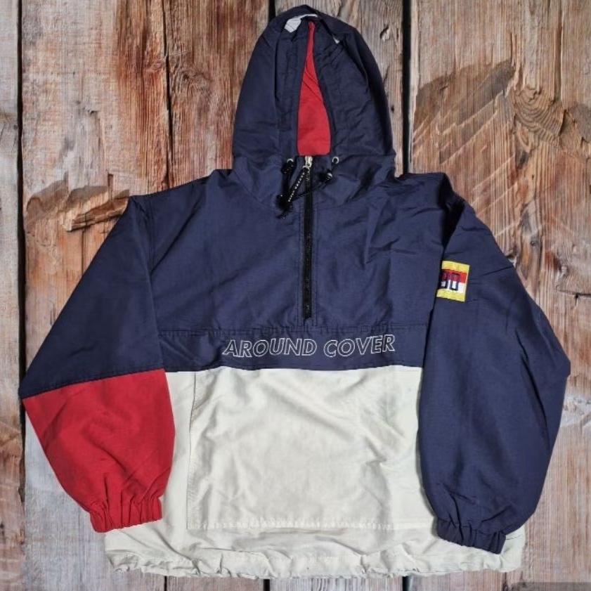 Jacket Outdoor Anorak Cougle Hangout Waterresisten  Acover Colorblock Thrift Preloved Second Branded