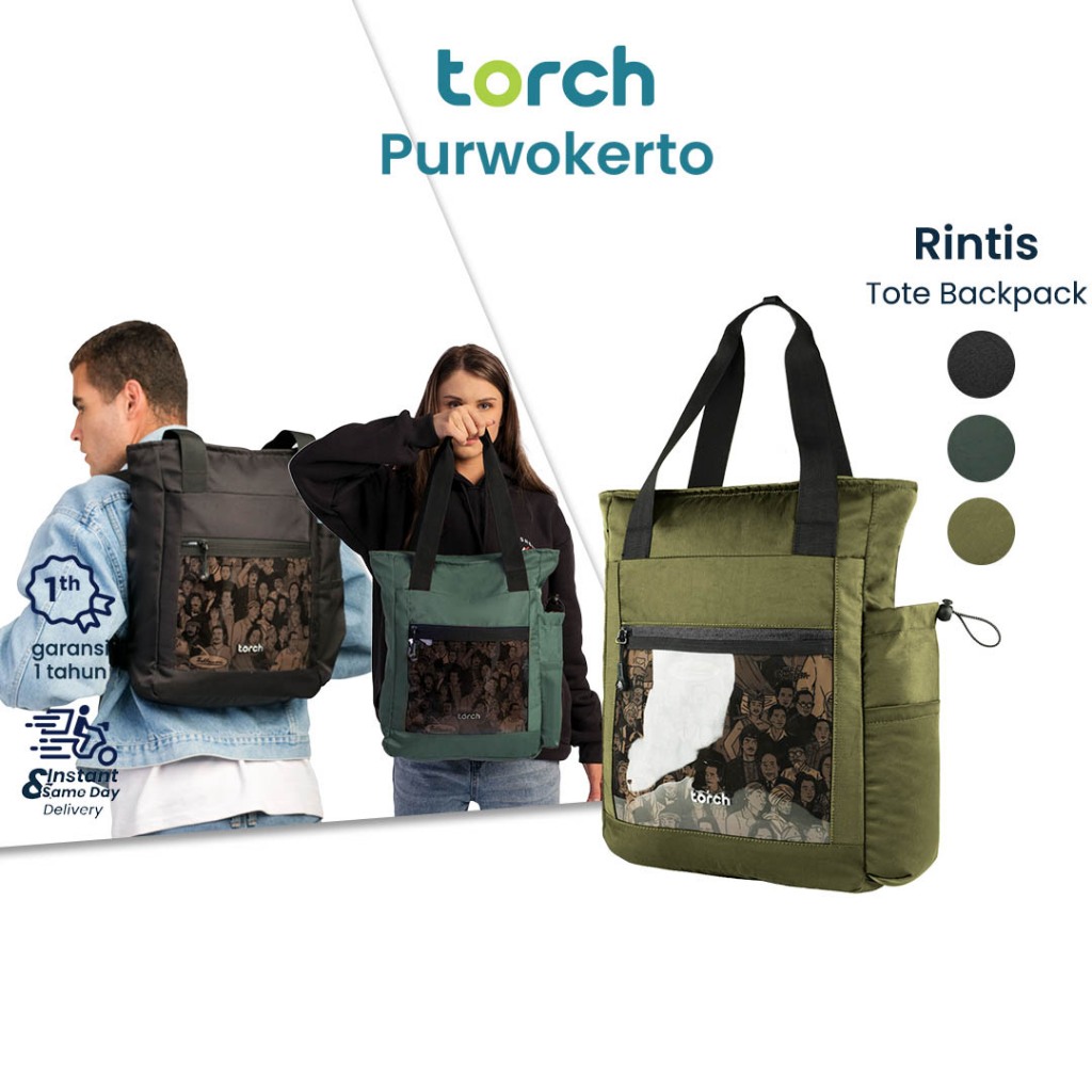 TORCH Rintis Tas Tote Bag Backpack Kuliah Artwork Hari Merdeka