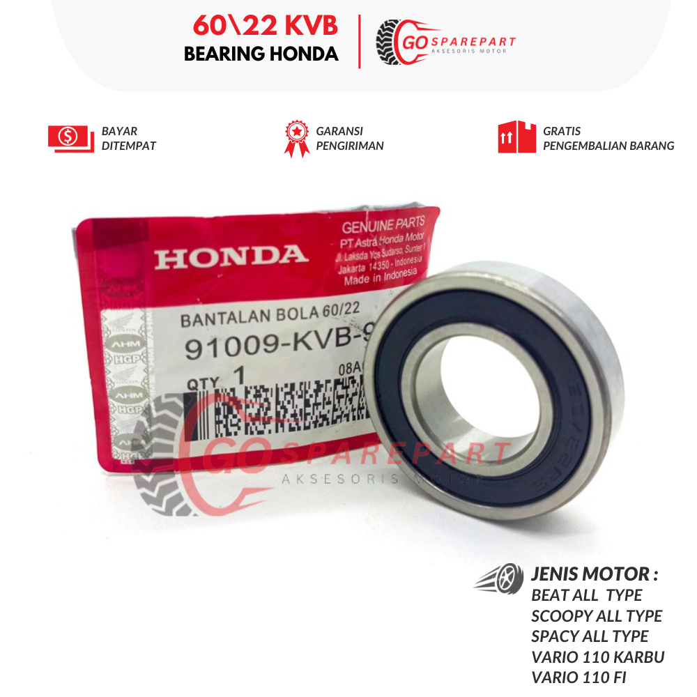 6022 BEARING HONDA HONDA BEAT / LAHER RODA HONDA MOTOR SCOOPY / BEARING KRUK AS HONDA VARIO / BEARIN