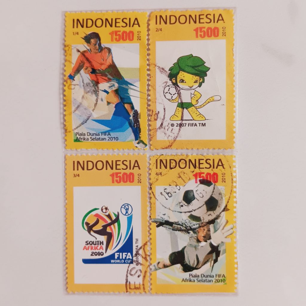 

(AB) Perangko Indonesia 2010 Piala Dunia Afrika Selatan Set Lengkap 4 pcs Used