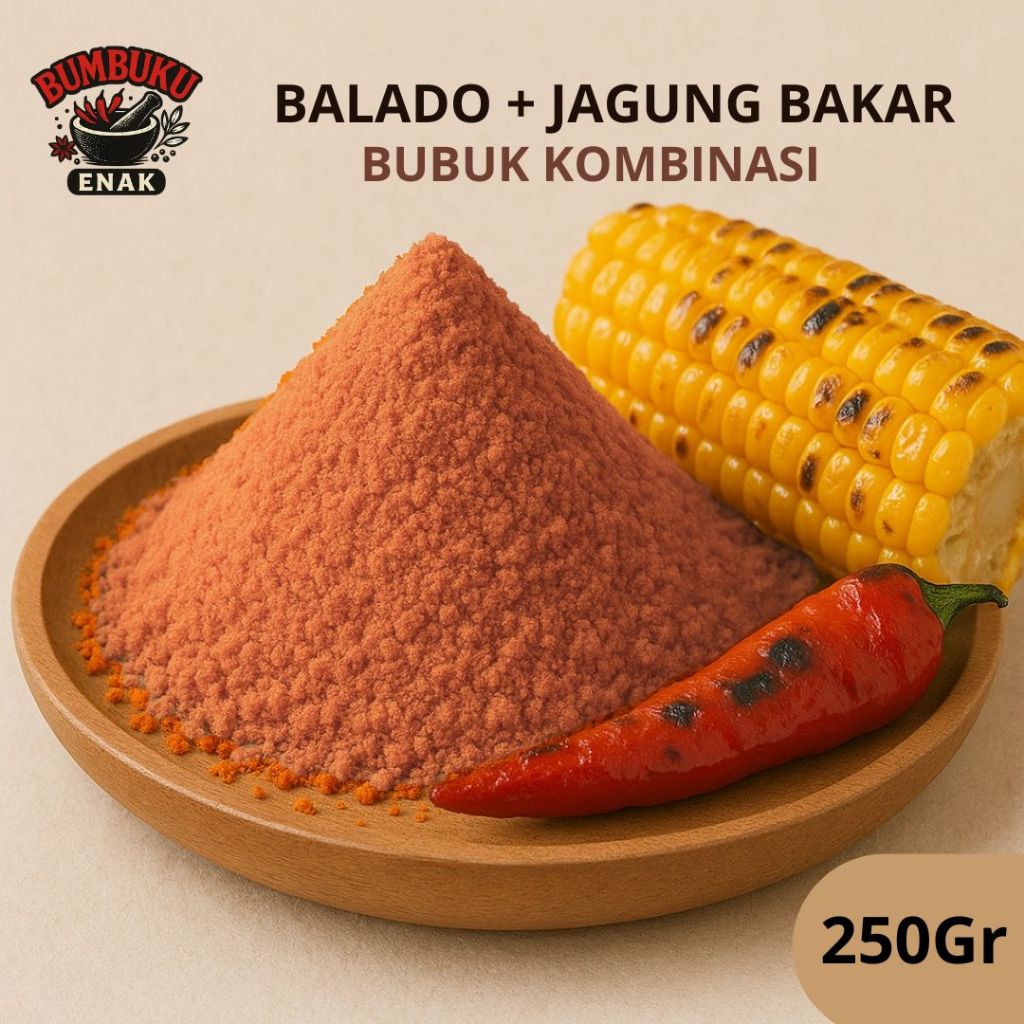 Bumbu Tabur Non MSG Balado & Jagung Bakar 250gr – Bubuk Kombinasi Pedas Manis untuk Snack & Makanan 