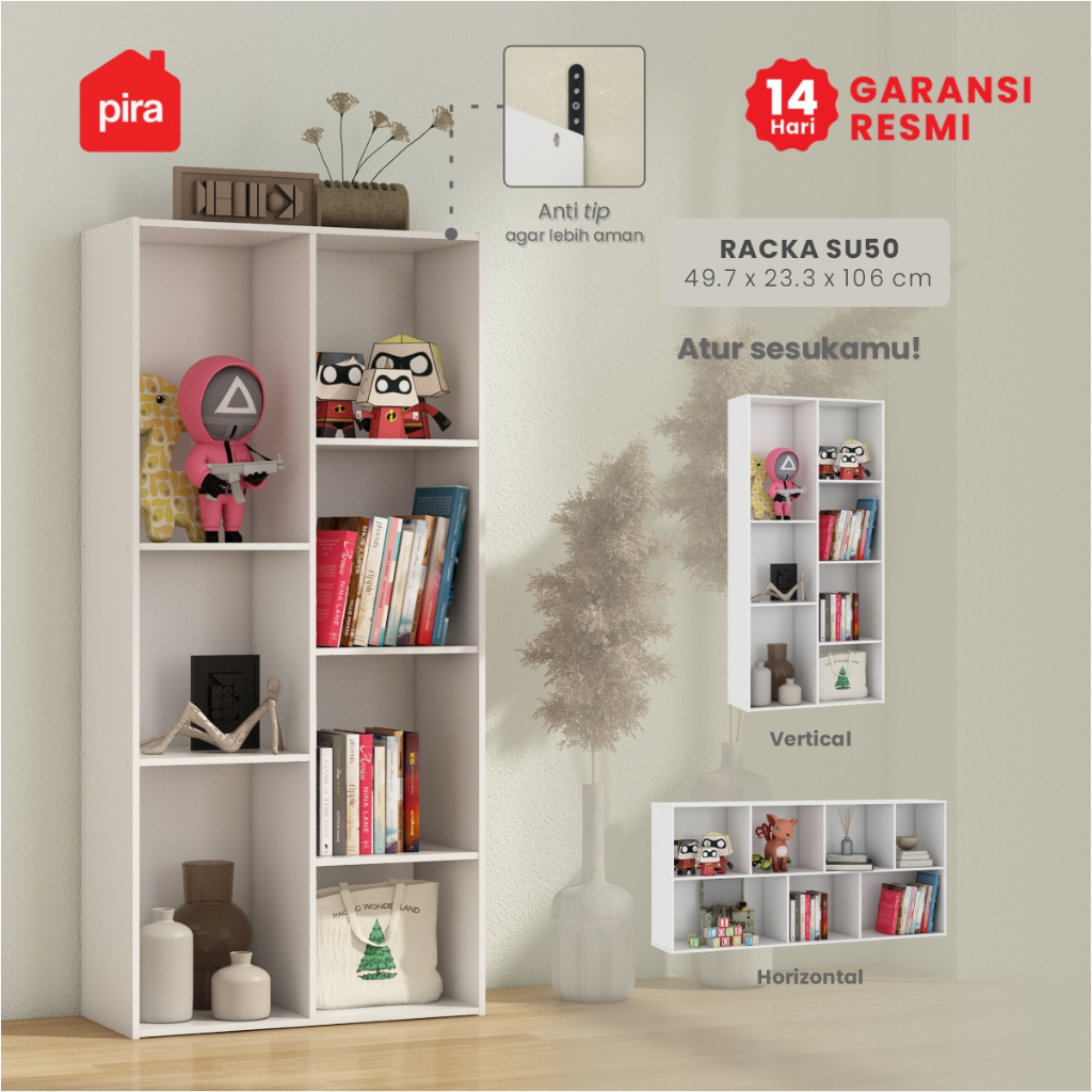 PIRA METROPOLIS -  RACKA SU50 Rak Susun Serbaguna / Rak Buku / Rak 7 Susun