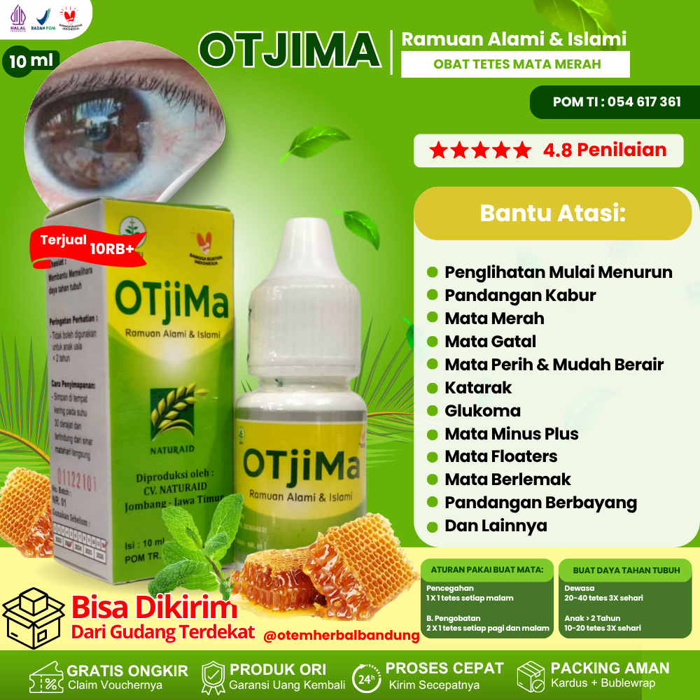 OTJIMA Obat Mata Berlemak Pterigium Selaput Mata Katarak Minus Herbal Ampuh Tetes Mata Andalan Kelua