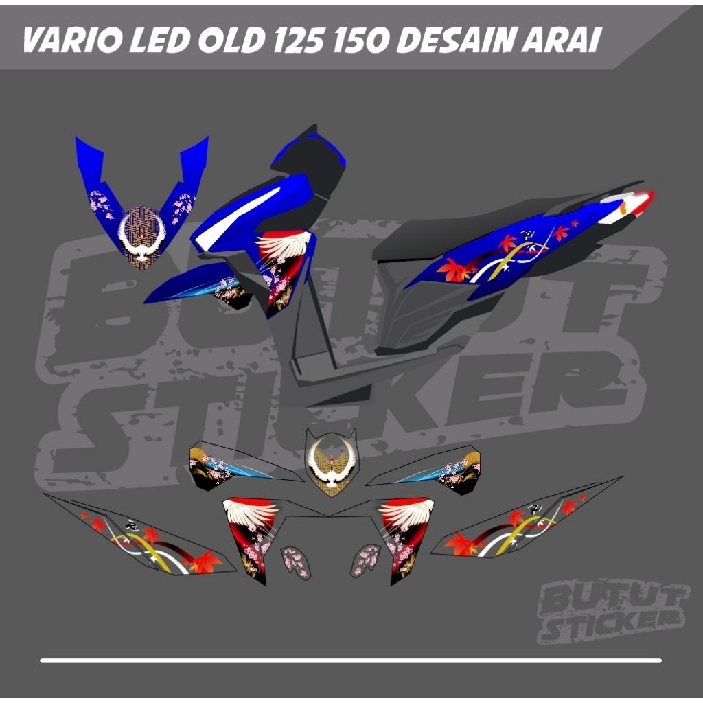 Striping stiker Vario LED old desain arai transparan custom