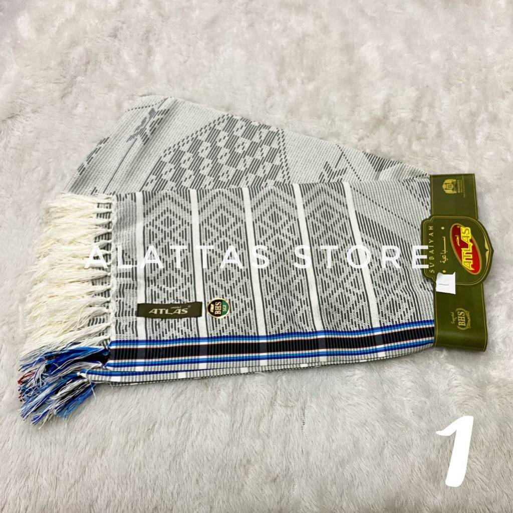 Sorban Lembut ATLAS Subaiyah SGF Full Motif Jacquard Warna/ SURBAN ATLAS GOLD SUBAIYAH MOTIF  JAQUAR