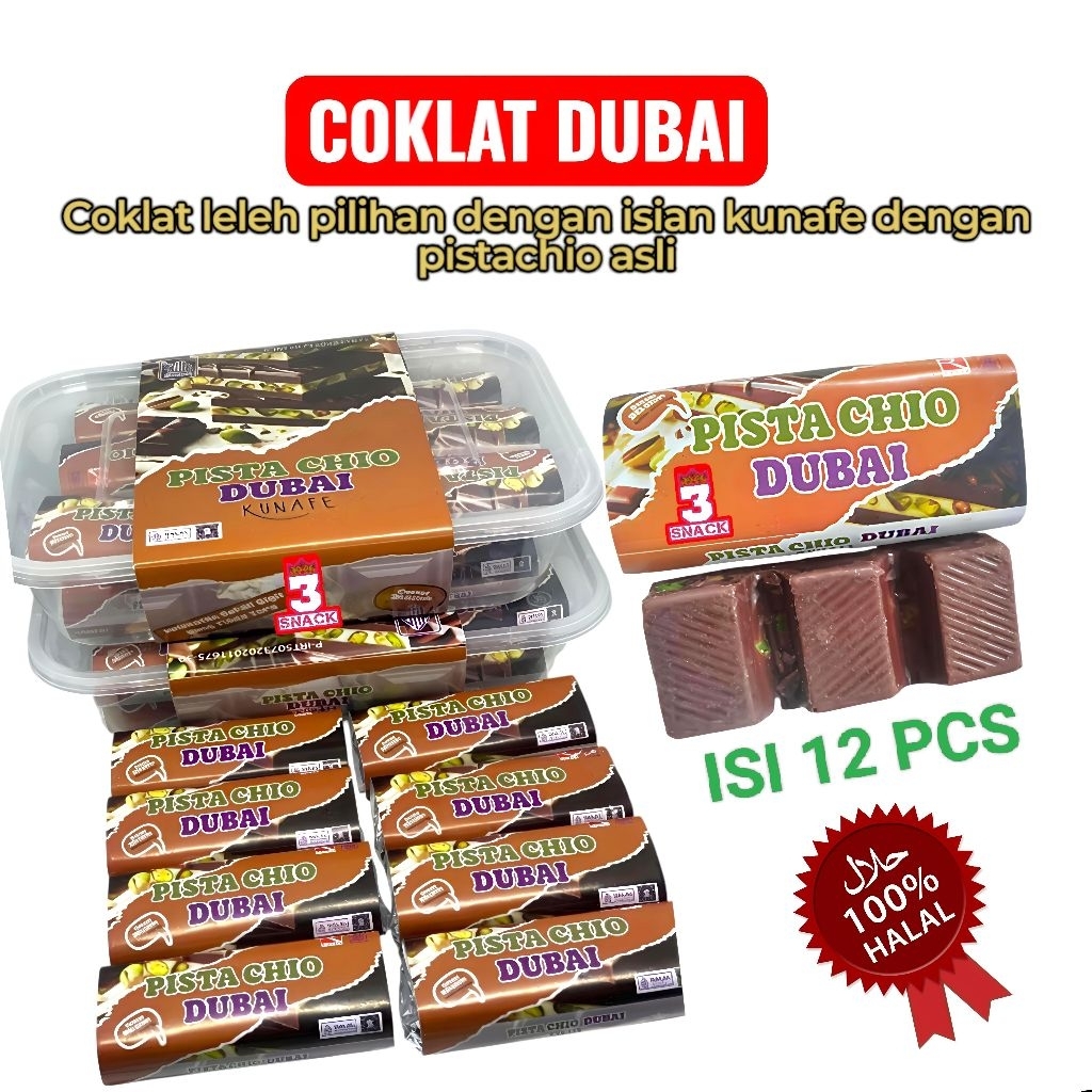 

COKLAT VIRAL COKLAT DUBAI PISTACHIO KUNAFE 1 BOX ISI 12