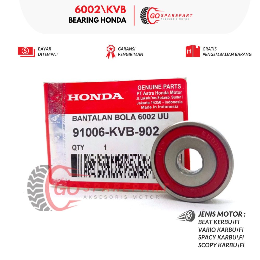 6002 BEARING HONDA HONDA BEAT FI / BEARING RODA HONDA MOTOR VARIO / KLAHER RODA DEPAN HONDA BEAT SCO
