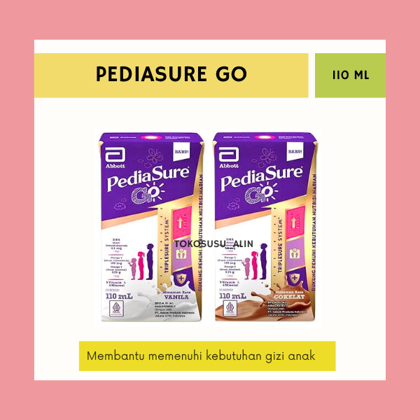 

PEDIASURE GO UHT 110 ML RASA VANILA & COKLAT / MEMENUHI KEBUTUHAN GIZI ANAK