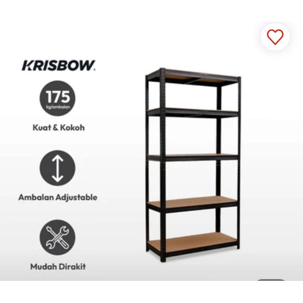 Krisbow Tori Rak Besi 5 Tingkat - Hitam
