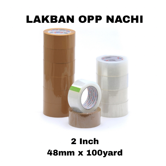 

ISOLASI/TAPE/LAKBAN OPP NACHI 2 INCH COKLAT/BENING