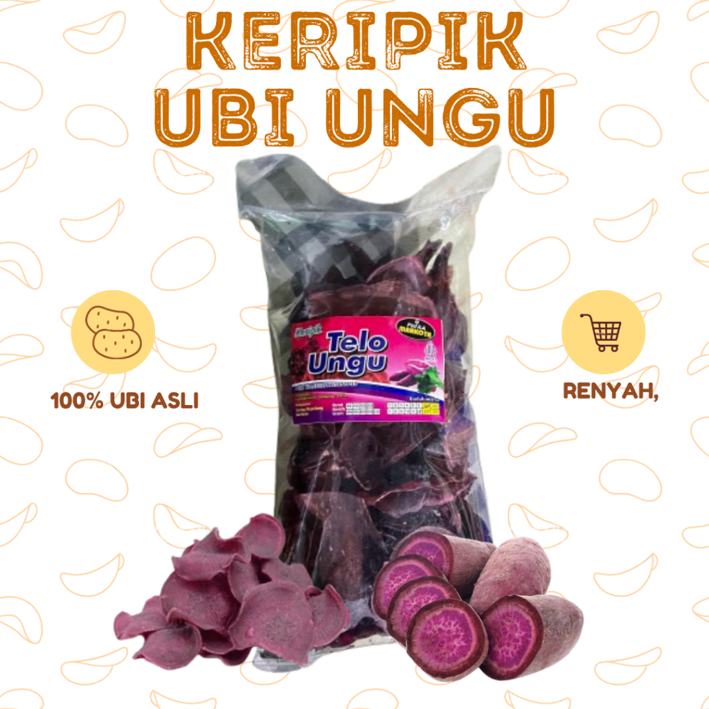 

Keripik Ubi Ungu - Camilan kripik Ubi Ungu Rasa Manis Renyah Snack Keripik Telo Ungu Batu Malang Oleh Oleh keripik