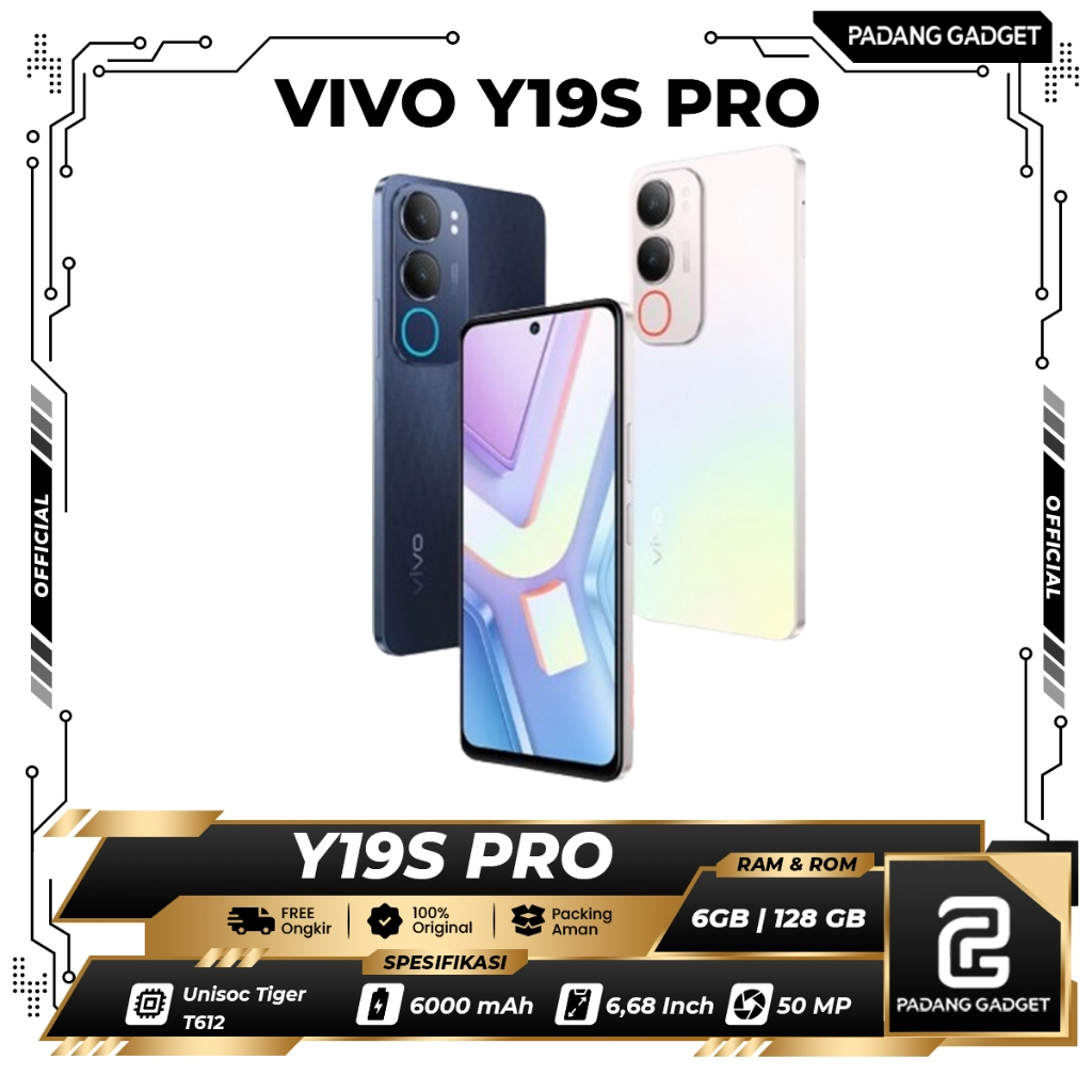 Vivo Y19s Pro 4/64  4/128 & 6/128 GB HP Android Tahan Banting Kamera 50 MP Original Baransi 1 Tahun
