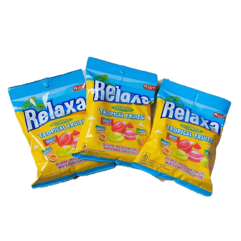 

(3pcs) Relaxa TROPICAL FRUITS per bag isi 50 butir
