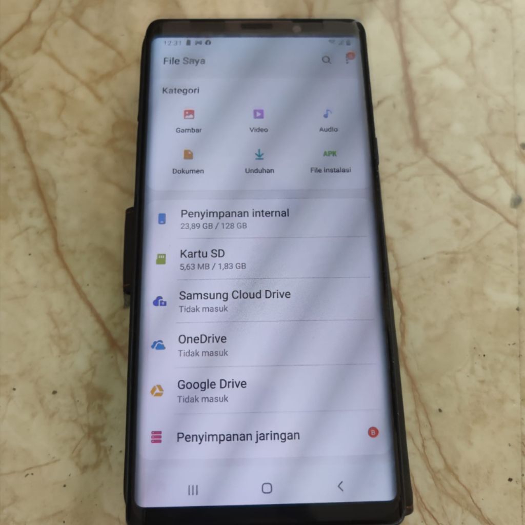 Seken galaxy Samsung note 9 128gb ex Sein minus layar ada shadow tipis