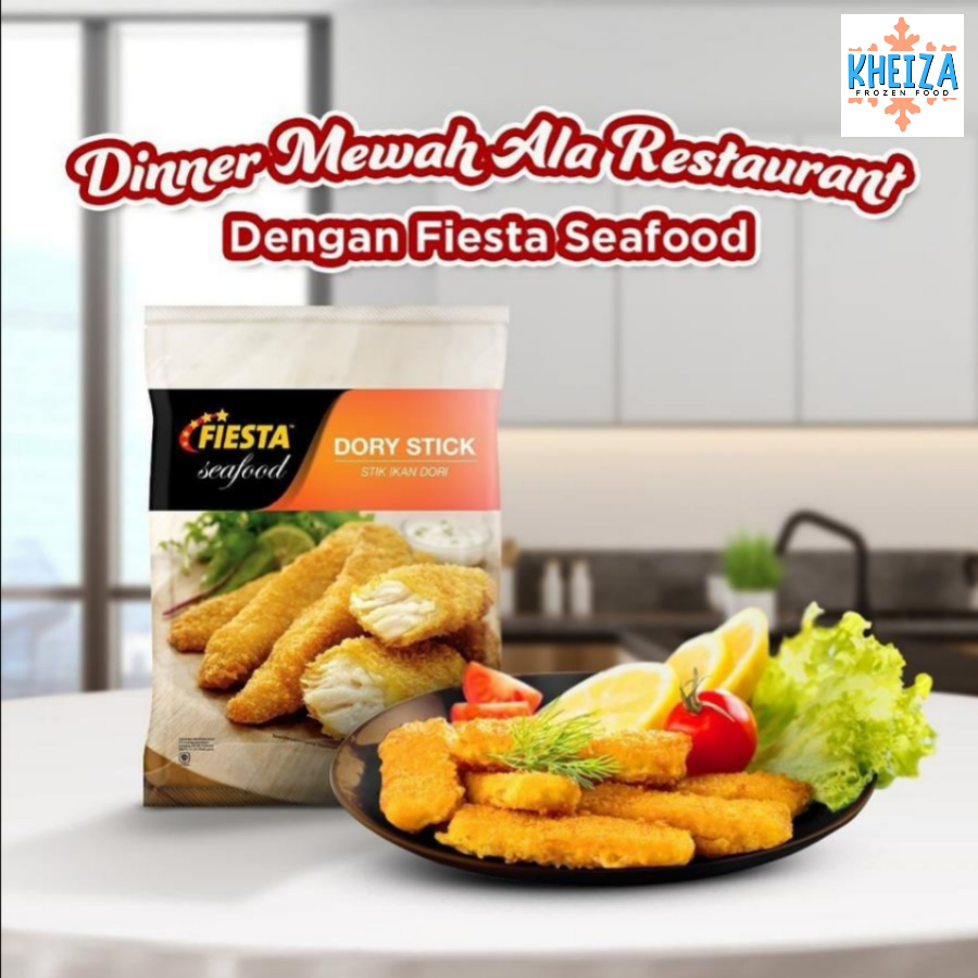 

Dori Fillet - Fiesta Dory Stick 200gram - Olahan Ikan Dori - Kheiza Frozen