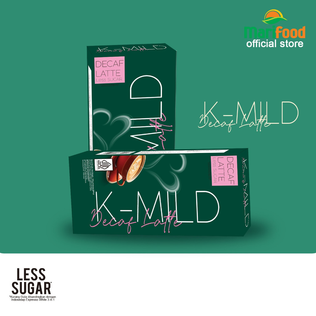 

K-MILD Decaf Latte Less Sugar - Minuman Serbuk Dengan Kopi Instant Decafein Less Sugar