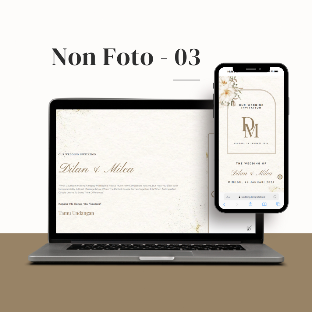 Undangan Digital Pernikahan Elegan Tanpa Foto