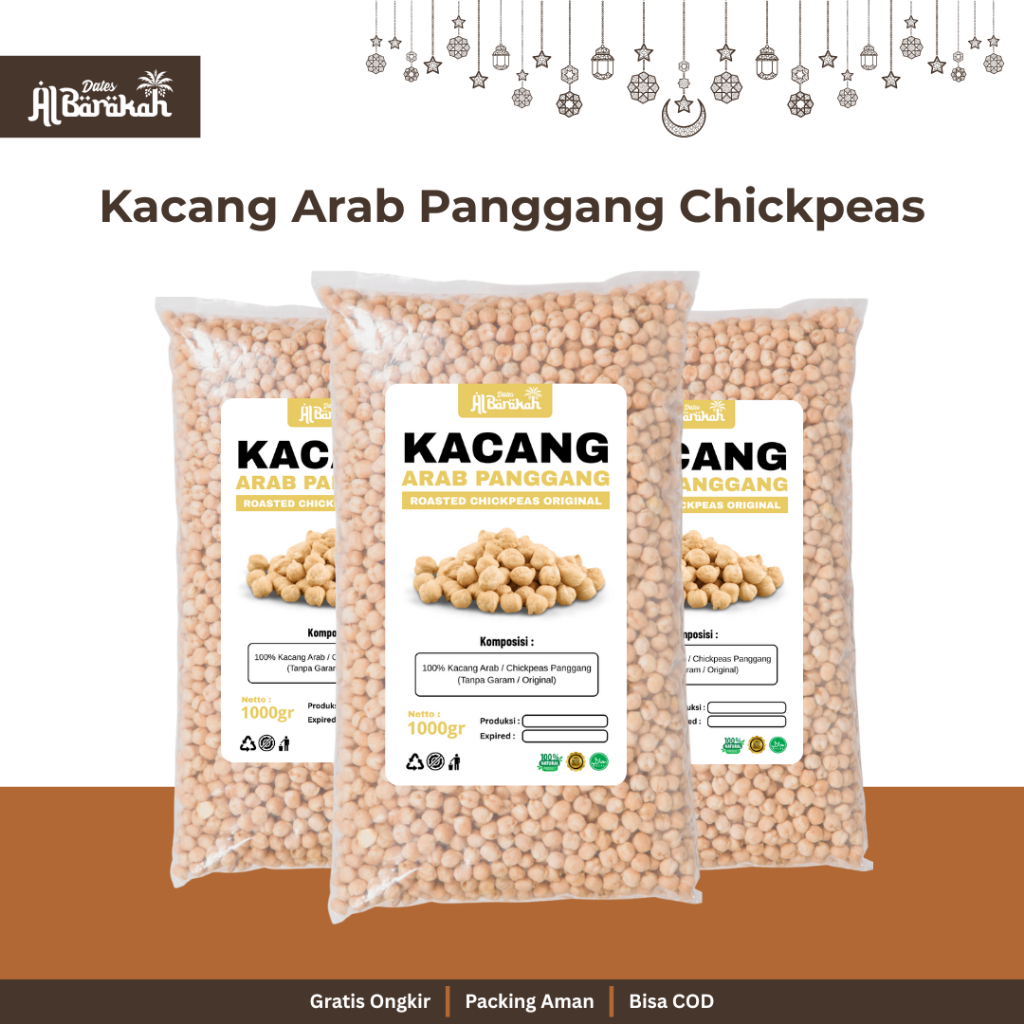 

Kacang Arab Panggang Roasted Chickpeas Original Premium Oleh Oleh Haji dan Umroh