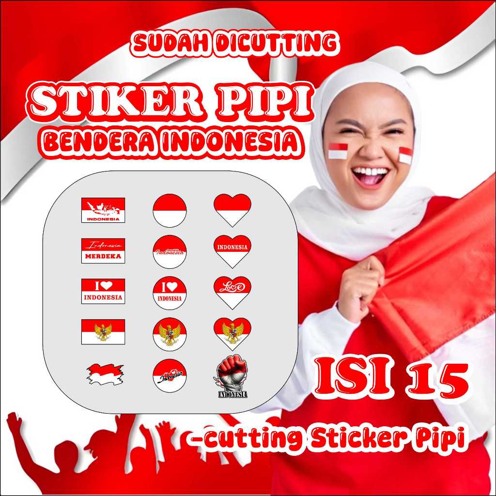 

(COD) Stiker Pipi HUT RI Bendera Merah Putih/Stiker Kemerdekaan Indonesia/Pancasila/I Love Indonesia