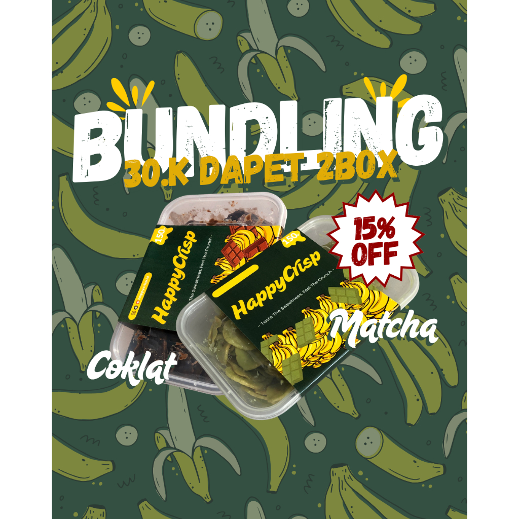 

PAKET BUNDLING 2 BOX 300 GR | HAPPYCRISP Keripik Pisang Lumer Snack Chips Cemilan