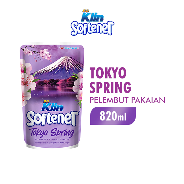 Soklin Softener Pelembut Dan Pewangi Pakaian Ungu Mystical Tokyo Pouch 820 ml