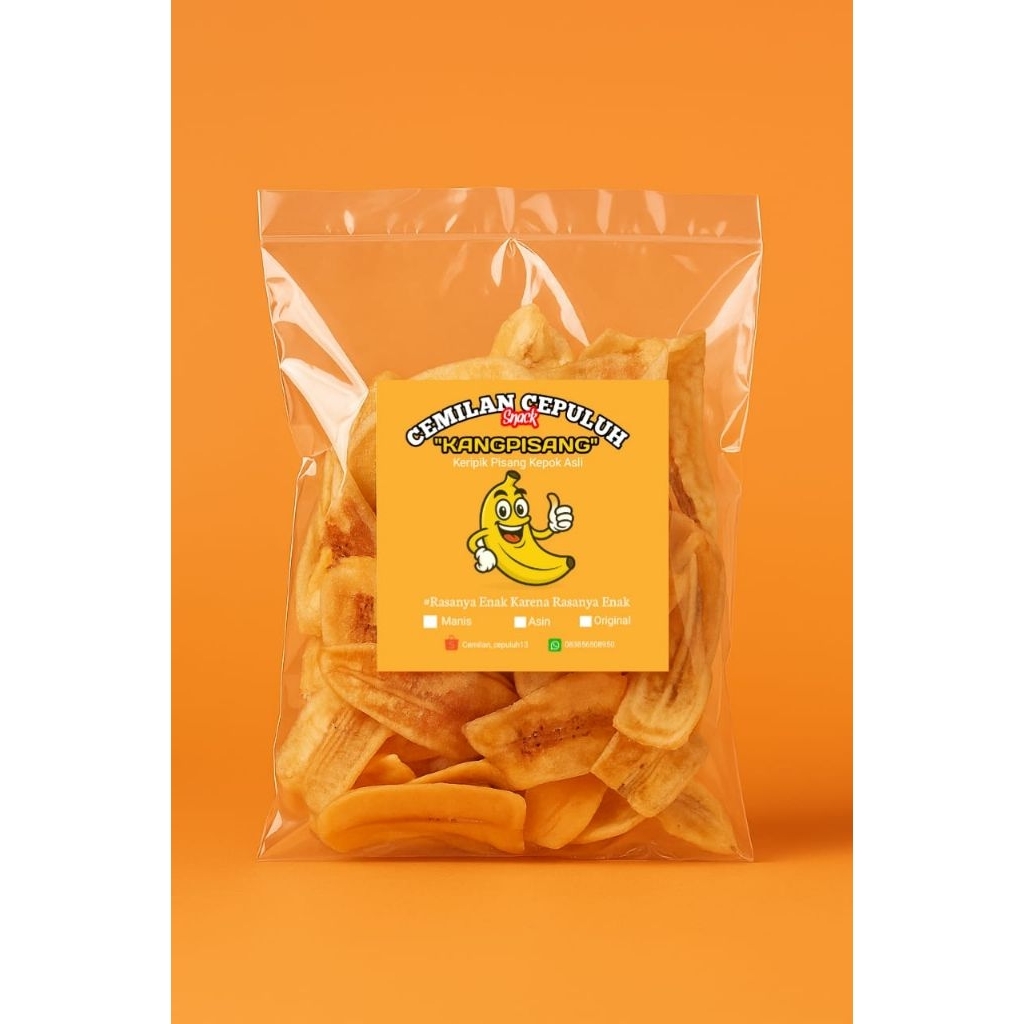 

Keripik Pisang Kepok Rasa Manis berat 200g free bubble warp