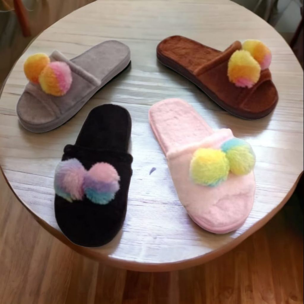 Sandal rumah/hotel sandal bulu_sandal terbaru bulu tebal