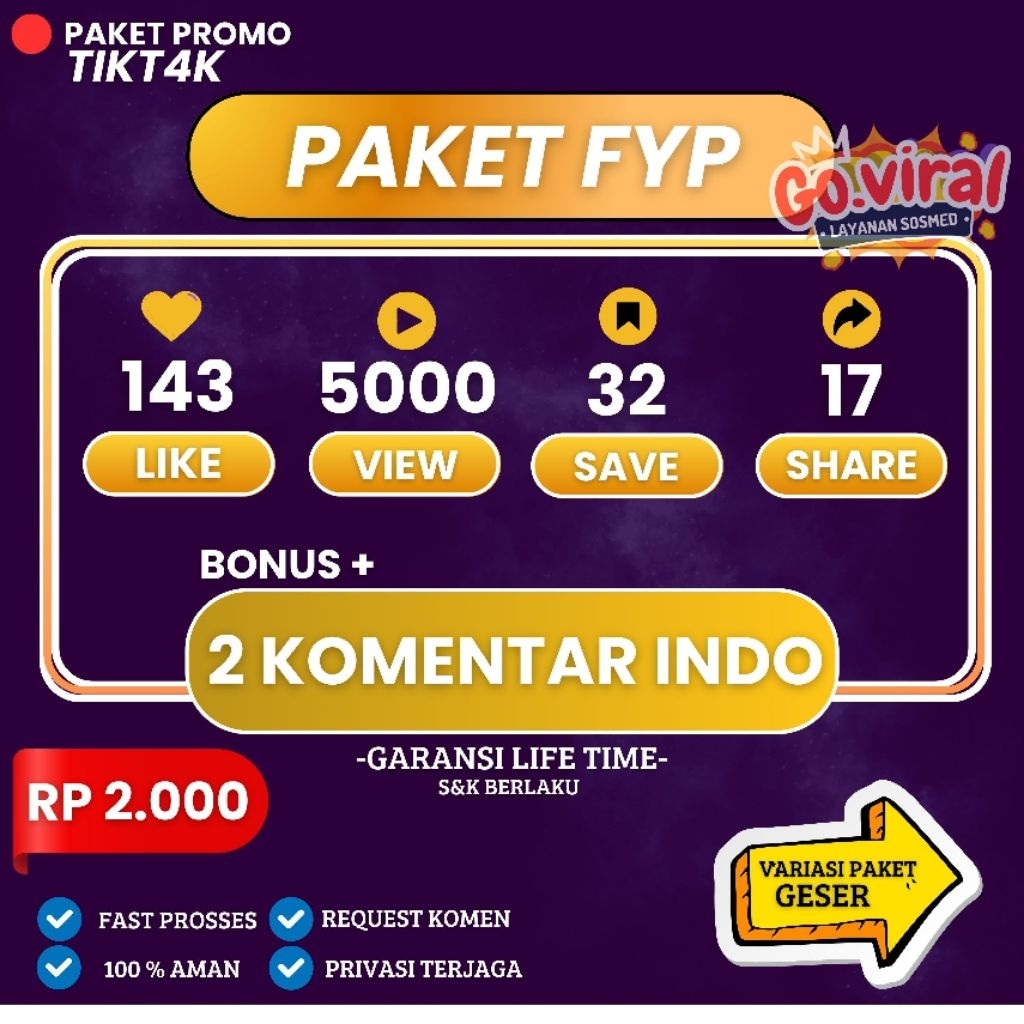 Like Tiktok.fyp Paket Lengkap Fyp Like View Save Share Komentar Indo