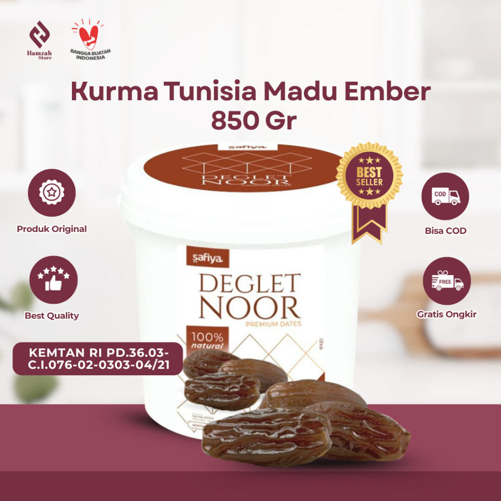 

Kurma Tunisia Madu Kemasan Ember 850 gram Kurma Ember Premium Safiya