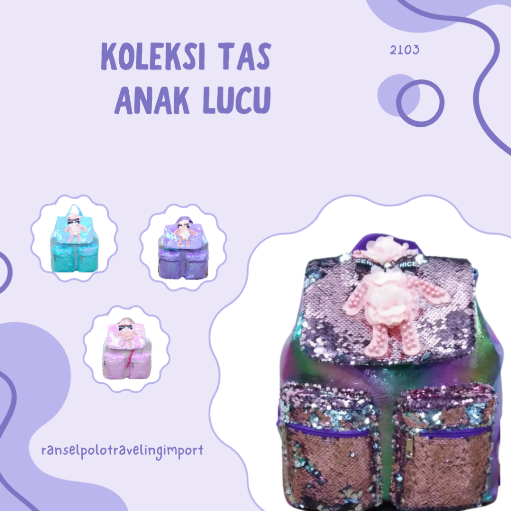 Tas Anak Bling-blink Cantik Ransel Anak Perempuan Sekolah PAUD TK SD Import