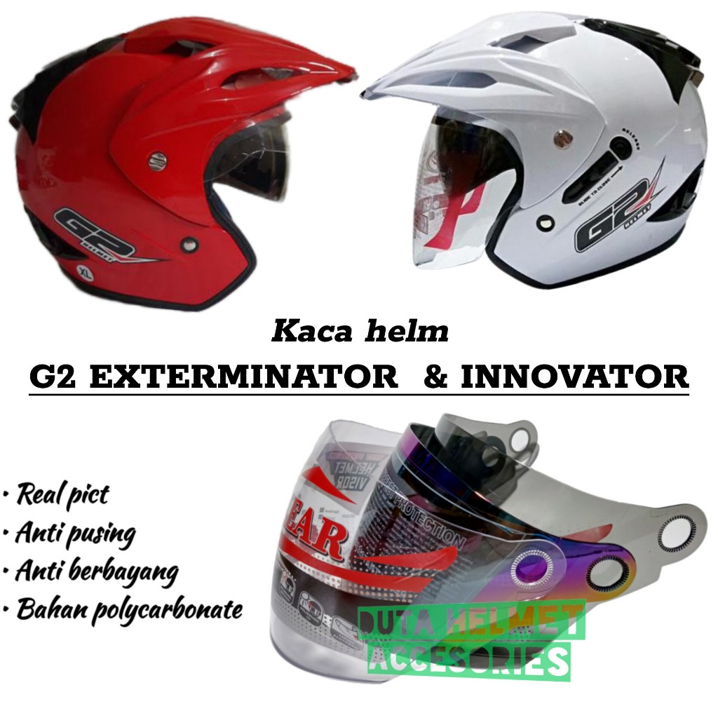 Kaca helm G2 EXTERMINATOR | visor helmet G 2 INNOVATOR hitam pelangi bening