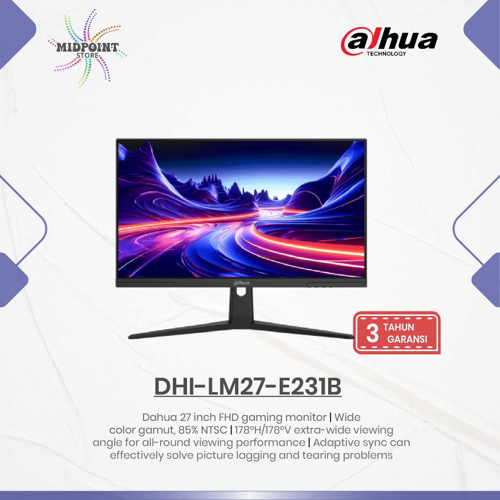 DAHUA DHI-LM27-E231B Monitor Gaming 27 Inch FHD LCD Panel IPS 180Hz