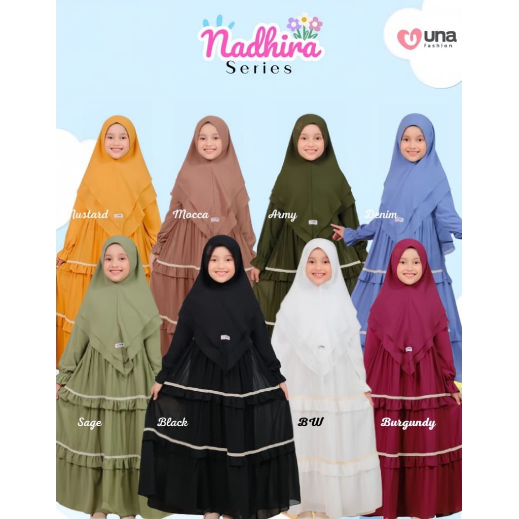 gamis nadhira by una fashion*gamis anak*gamis set hijab*